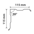 Ortgangwinkel gesickt Typ 1 | 90° | SONDERKANTTEIL | Stahl 0,75 mm | 25 µm Polyester | RAL 8004 Kupferbraun #2