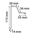Ortgangwinkel Typ 33 | SONDERKANTTEIL | Stahl 0,75 mm | 60 µm Puramid | RAL 7016 Anthrazitgrau #2