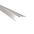 Firstblech flach | 150° | 2000 mm | Stahl 0,75 mm | 25 µm Polyester | RAL 9006 Weißaluminium #1