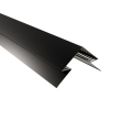 Selbstentlüftender First | 2000 mm | Stahl 0,50 mm | 25 µm Polyester | RAL 9005 Tiefschwarz #1