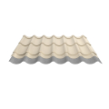 Pfannenblech Typ 2/1060 | Stahl 0,50 mm | 25 µm Polyester | RAL 1015 Hellelfenbein | Anti-Tropf 110 #2