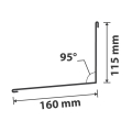 Wandanschluss Typ 2 | 95° | SONDERKANTTEIL | Stahl 0,75 mm | 60 µm Puramid | RAL 7016 Anthrazitgrau #2