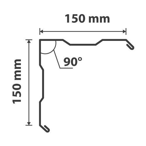Außenecke gesickt Typ 4 | 90° | SONDERKANTTEIL | Stahl 0,75 mm | 60 µm Puramid | RAL 7016 Anthrazitgrau #2