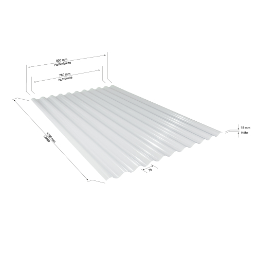 MINI PVC Wellplatte Typ 0.8 | 76/18 Sinus | 400x Palette Länge: 1200 mm | Farbe: Klar | Stärke: 0,80 mm MINI PVC Wellplatte Typ 0.8 | 76/18 Sinus | 400x Palette | Länge: 1200 mm | Farbe: Klar | Stärke: 0,80 mm #3