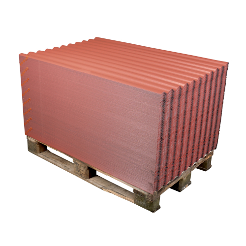 MINI PVC Wellplatte Typ 1.2 | 76/18 Sinus | 400x Palette Länge: 1200 mm | Farbe: Rot | Stärke: 1,20 mm MINI PVC Wellplatte Typ 1.2 | 76/18 Sinus | 400x Palette | Länge: 1200 mm | Farbe: Rot | Stärke: 1,20 mm #1