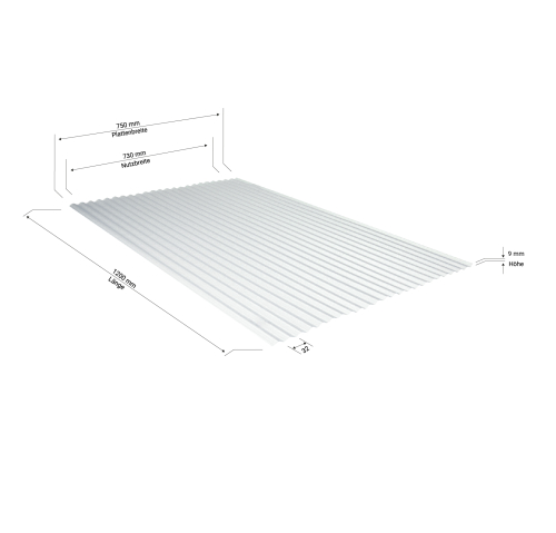 SALUX® PVC Wellplatte | 32/9 Microsinus | 100x Palette | Länge: 1200 mm | Farbe: Frost-Transparent | Stärke: 0,80 mm #3