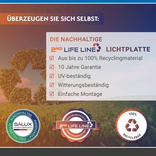 2ND LIFE LINE Wellplatte | 76/18 Sinus-Wabenstruktur | Länge: 2000 mm | Farbe: Klar | Stärke: 2,8 mm | Breite: 1045 mm #2