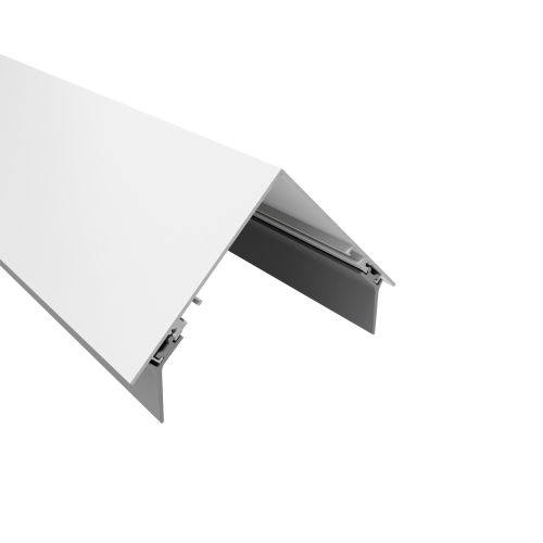 Alu-Firstprofil 125 x 125 mm - FP125 | 7100 mm | Weiß (RAL 9016) | mit vormontierten Dichtungen #1