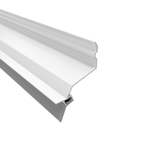 Alu-Wandanschlussprofil - WA100 | 4100 mm | Weiß (RAL 9016) | Ausladung: 80 mm | inkl. Lippendichtung #1