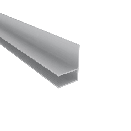 Aluminium Wand- / Randabschlussprofil | Länge: 4100 mm | Blank | für 16 mm Stegplatten #1