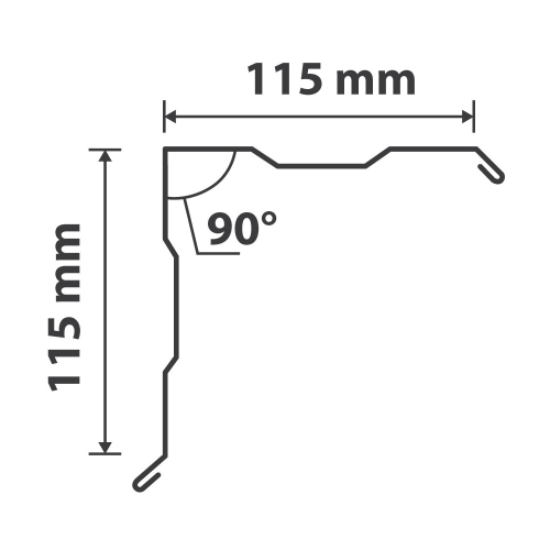 Ortgangwinkel gesickt Typ 1 | 90° | SONDERKANTTEIL | Stahl 0,75 mm | 25 µm Polyester | RAL 6020 Chromoxidgrün #2
