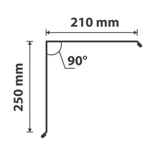 Ortgangwinkel Typ 10 | 90° | SONDERKANTTEIL | Stahl 0,75 mm | 60 µm Puramid | RAL 7016 Anthrazitgrau #2