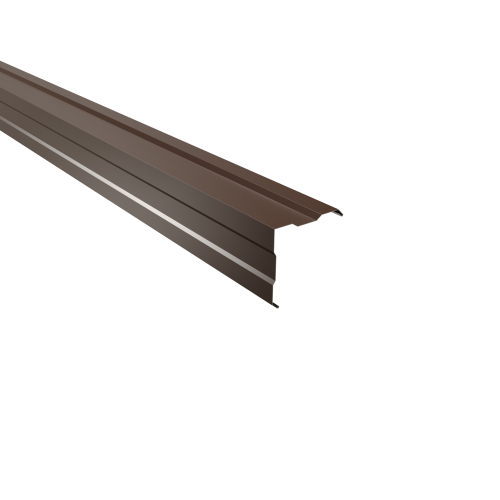 Außenecke gesickt | 90° 2450 mm | Stahl 0,75 mm | 25 µm Polyester | RAL 8011 Nussbraun Außenecke gesickt | 90°