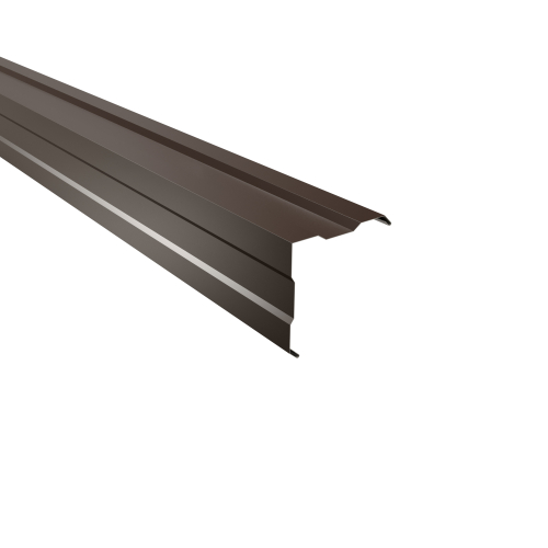 Außenecke gesickt Typ 4 | 90° SONDERKANTTEIL | Stahl 0,50 mm | 25 µm Polyester | RAL 8014 Sepiabraun Außenecke gesickt Typ 4 | 90°