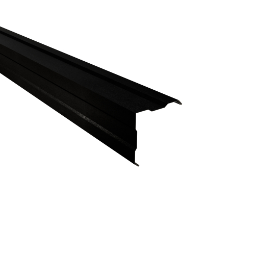 Außenecke gesickt Typ 4 | 90° SONDERKANTTEIL | Stahl 0,50 mm | 35 µm Mattpolyester | 33 Schwarz Außenecke gesickt Typ 4 | 90°