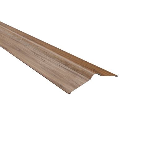 Firstblech flach | 150° 2000 mm | Stahl 0,50 mm | 35 µm Strukturpolyester | Holzoptik Eiche Firstblech flach | 150°