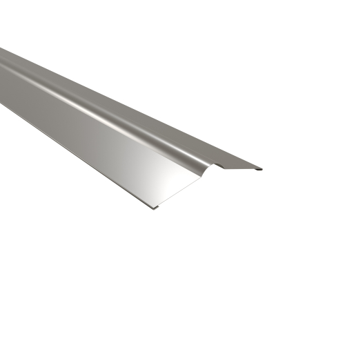 Firstblech flach | 150° 2000 mm | Stahl 0,50 mm | 25 µm Polyester | RAL 9007 Graualuminium Firstblech flach | 150°