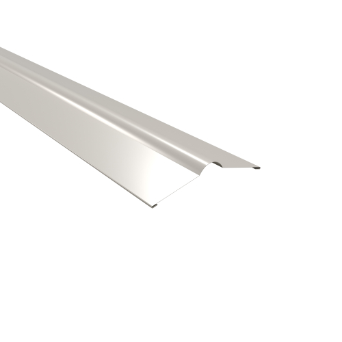 Firstblech flach | 150° 2000 mm | Stahl 0,63 mm | 25 µm Polyester | RAL 9010 Reinweiß Firstblech flach | 150°