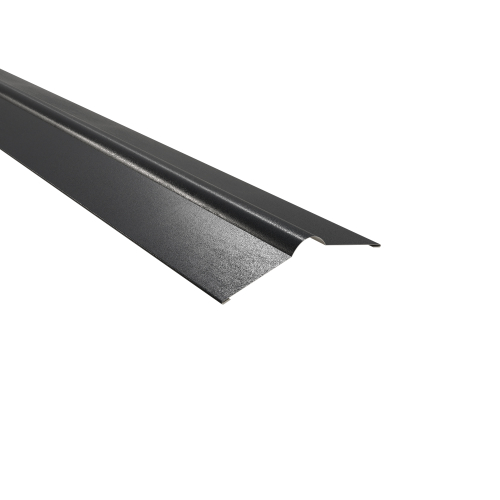 Firstblech flach | 150° 2000 mm | Stahl 0,50 mm | 35 µm Mattpolyester | 23 Dunkelgrau Firstblech flach | 150°