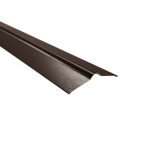 Firstblech flach | 150° 2000 mm | Stahl 0,50 mm | 35 µm Mattpolyester | 32 Dunkelbraun Firstblech flach | 150°
