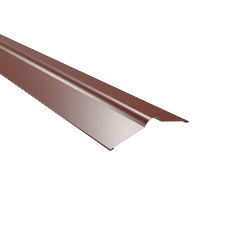 Firstblech flach | 150° 2000 mm | Stahl 0,50 mm | 60 µm Puramid | RAL 8012 Rotbraun Firstblech flach | 150°