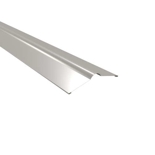 Firstblech flach Typ 1 | 150° | SONDERKANTTEIL | Stahl 0,50 mm | 25 µm Polyester | RAL 7035 Lichtgrau #1