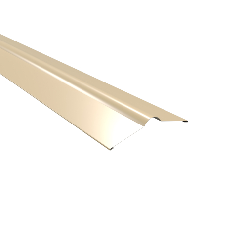 Firstblech flach Typ 1 | 150° SONDERKANTTEIL | Stahl 0,63 mm | 25 µm Polyester | RAL 1015 Hellelfenbein Firstblech flach Typ 1 | 150°