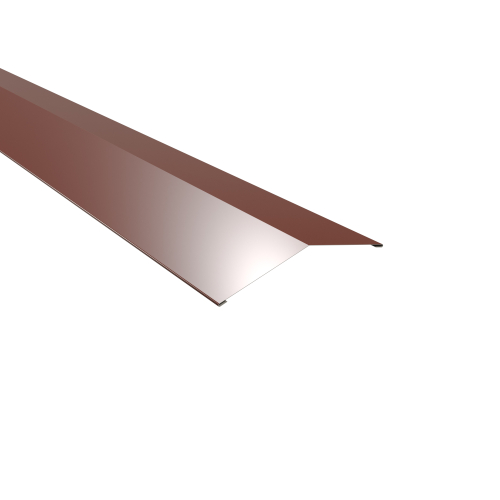 Firstblech flach Typ 2 | 150° SONDERKANTTEIL | Stahl 0,63 mm | 25 µm Polyester | RAL 8012 Rotbraun Firstblech flach Typ 2 | 150°