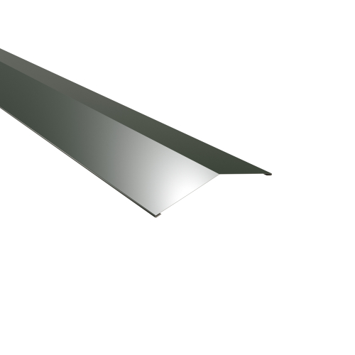 Firstblech flach Typ 2 | 150° SONDERKANTTEIL | Stahl 0,75 mm | 25 µm Polyester | RAL 6020 Chromoxidgrün Firstblech flach Typ 2 | 150°