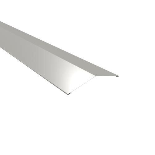 Firstblech flach Typ 2 | 150° | SONDERKANTTEIL | Stahl 0,75 mm | 25 µm Polyester | RAL 9006 Weißaluminium #1