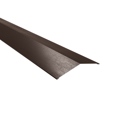 Firstblech flach Typ 2 | 150° SONDERKANTTEIL | Stahl 0,50 mm | 35 µm Mattpolyester | 32 Dunkelbraun Firstblech flach Typ 2 | 150°