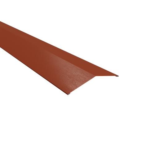 Firstblech flach Typ 2 | 150° SONDERKANTTEIL | Stahl 0,50 mm | 35 µm Mattpolyester | 75 Ziegelrot Firstblech flach Typ 2 | 150°