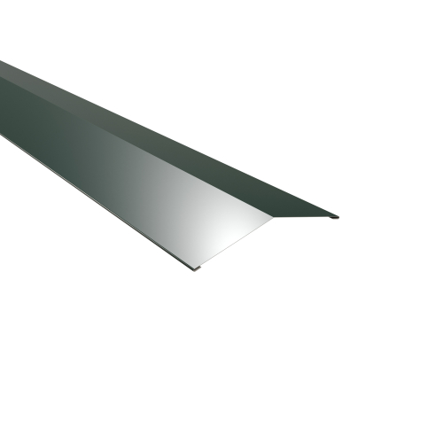 Firstblech flach Typ 2 | 150° SONDERKANTTEIL | Aluminium 0,70 mm | 25 µm Polyester | RAL 6005 Moosgrün Firstblech flach Typ 2 | 150°