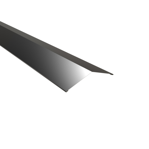 Firstblech flach Typ 3 | 140° SONDERKANTTEIL | Stahl 0,50 mm | 25 µm Polyester | RAL 9005 Tiefschwarz Firstblech flach Typ 3 | 140°