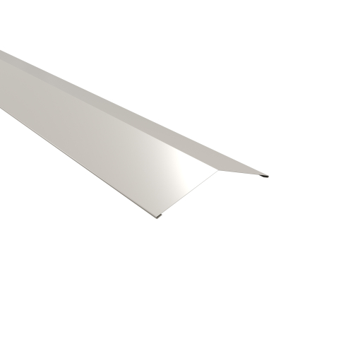 Firstblech flach Typ 3 | 140° SONDERKANTTEIL | Stahl 0,63 mm | 25 µm Polyester | RAL 9010 Reinweiß Firstblech flach Typ 3 | 140°