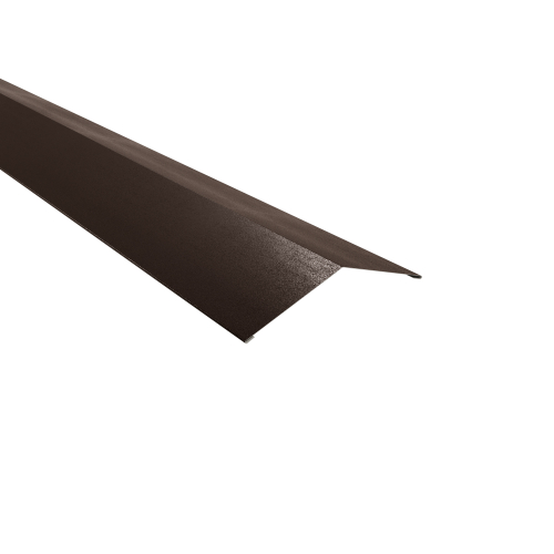 Firstblech flach Typ 3 | 140° SONDERKANTTEIL | Stahl 0,50 mm | 35 µm Mattpolyester | 32 Dunkelbraun Firstblech flach Typ 3 | 140°