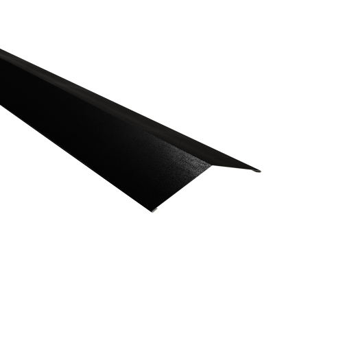 Firstblech flach Typ 3 | 140° SONDERKANTTEIL | Stahl 0,50 mm | 35 µm Mattpolyester | 33 Schwarz Firstblech flach Typ 3 | 140°