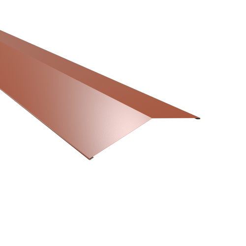 Firstblech flach Typ 4 | 150° SONDERKANTTEIL | Stahl 0,50 mm | 60 µm Puramid | RAL 8004 Kupferbraun Firstblech flach Typ 4 | 150°