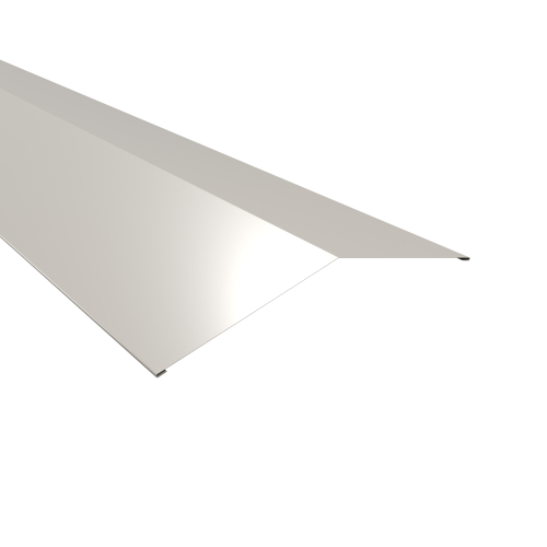 Firstblech flach Typ 5 | 150° SONDERKANTTEIL | Stahl 0,50 mm | 25 µm Polyester | RAL 9010 Reinweiß Firstblech flach Typ 5 | 150°