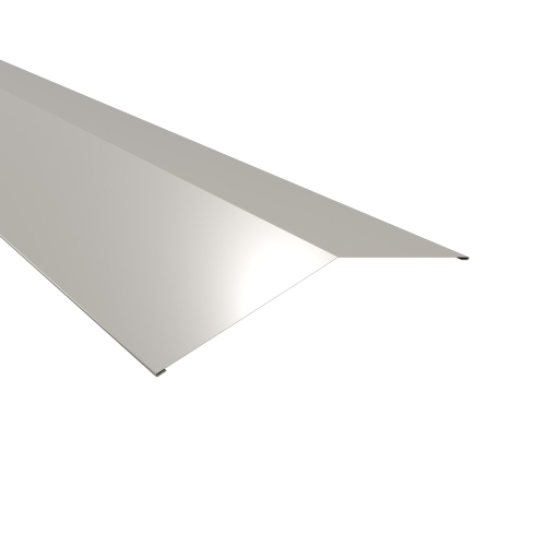 Firstblech flach Typ 5 | 150° SONDERKANTTEIL | Stahl 0,75 mm | 25 µm Polyester | RAL 9002 Grauweiß Firstblech flach Typ 5 | 150°