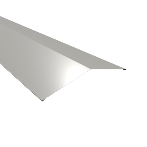 Firstblech flach Typ 5 | 150° SONDERKANTTEIL | Stahl 0,75 mm | 25 µm Polyester | RAL 9006 Weißaluminium Firstblech flach Typ 5 | 150°