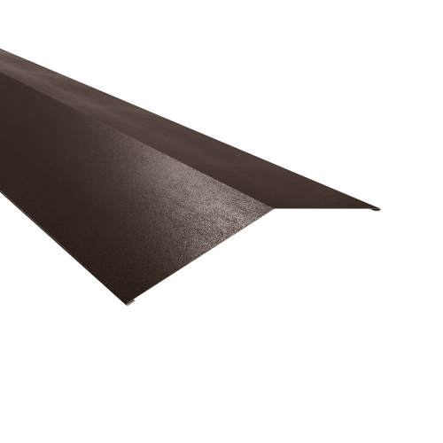 Firstblech flach Typ 5 | 150° SONDERKANTTEIL | Stahl 0,50 mm | 35 µm Mattpolyester | 32 Dunkelbraun Firstblech flach Typ 5 | 150°