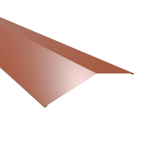 Firstblech flach Typ 5 | 150° SONDERKANTTEIL | Stahl 0,50 mm | 60 µm Puramid | RAL 8004 Kupferbraun Firstblech flach Typ 5 | 150°