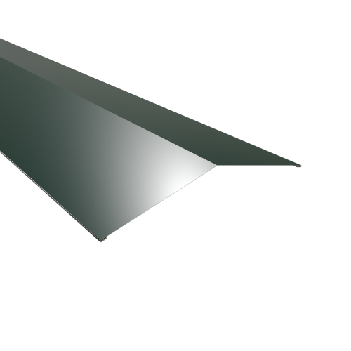 Firstblech flach Typ 5 | 150° SONDERKANTTEIL | Aluminium 0,70 mm | 25 µm Polyester | RAL 6005 Moosgrün Firstblech flach Typ 5 | 150°