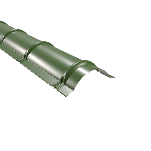 Firstblech halbrund 1860 mm | Stahl 0,50 mm | 25 µm Polyester | RAL 6011 Resedagrün Firstblech halbrund