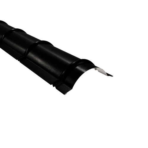 Firstblech halbrund 1860 mm | Stahl 0,50 mm | 35 µm Mattpolyester | 33 Schwarz Firstblech halbrund | 1860 mm | Stahl 0,50 mm | 35 µm Mattpolyester | 33 Schwarz #1