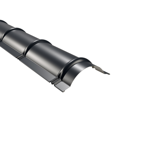 Firstblech halbrund 1860 mm | Stahl 0,50 mm | 60 µm Puramid | RAL 7016 Anthrazitgrau Firstblech halbrund