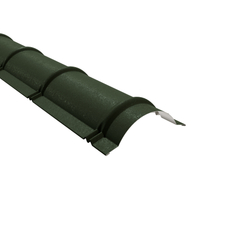 Firstblech halbrund 1860 mm | Stahl 0,50 mm | 80 µm Shimoco | RAL 6020 Chromoxidgrün Firstblech halbrund