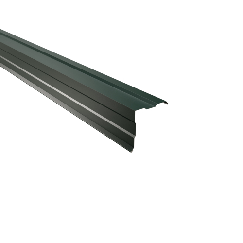 Ortgangwinkel gesickt | 90° 2000 mm | Stahl 0,50 mm | 60 µm Puramid | RAL 6005 Moosgrün Ortgangwinkel gesickt | 90°