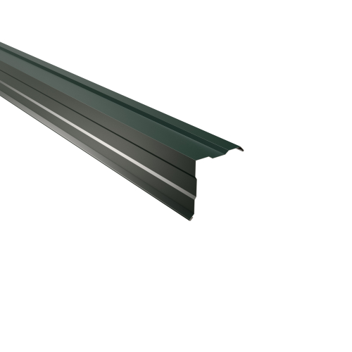 Ortgangwinkel gesickt | 90° 2000 mm | Aluminium 0,70 mm | 25 µm Polyester | RAL 6005 Moosgrün Ortgangwinkel gesickt | 90°